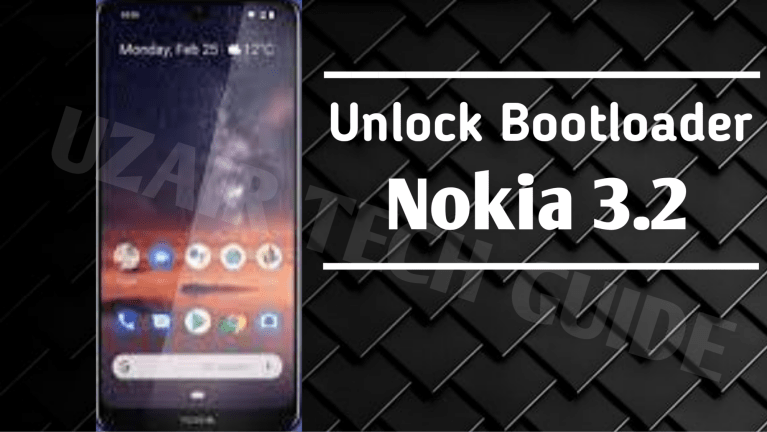 Step-by-step screenshot showing how to unlock the bootloader on a Nokia 3.2 Android phone