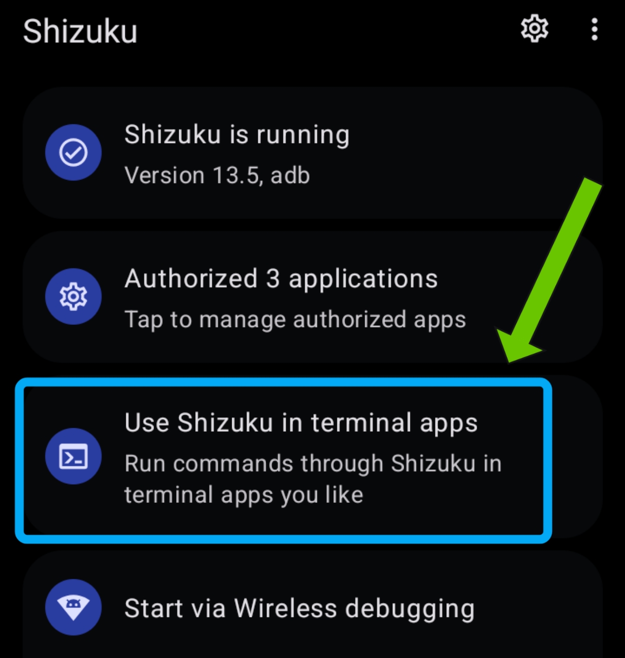 Shizuku: Use in Terminal Apps